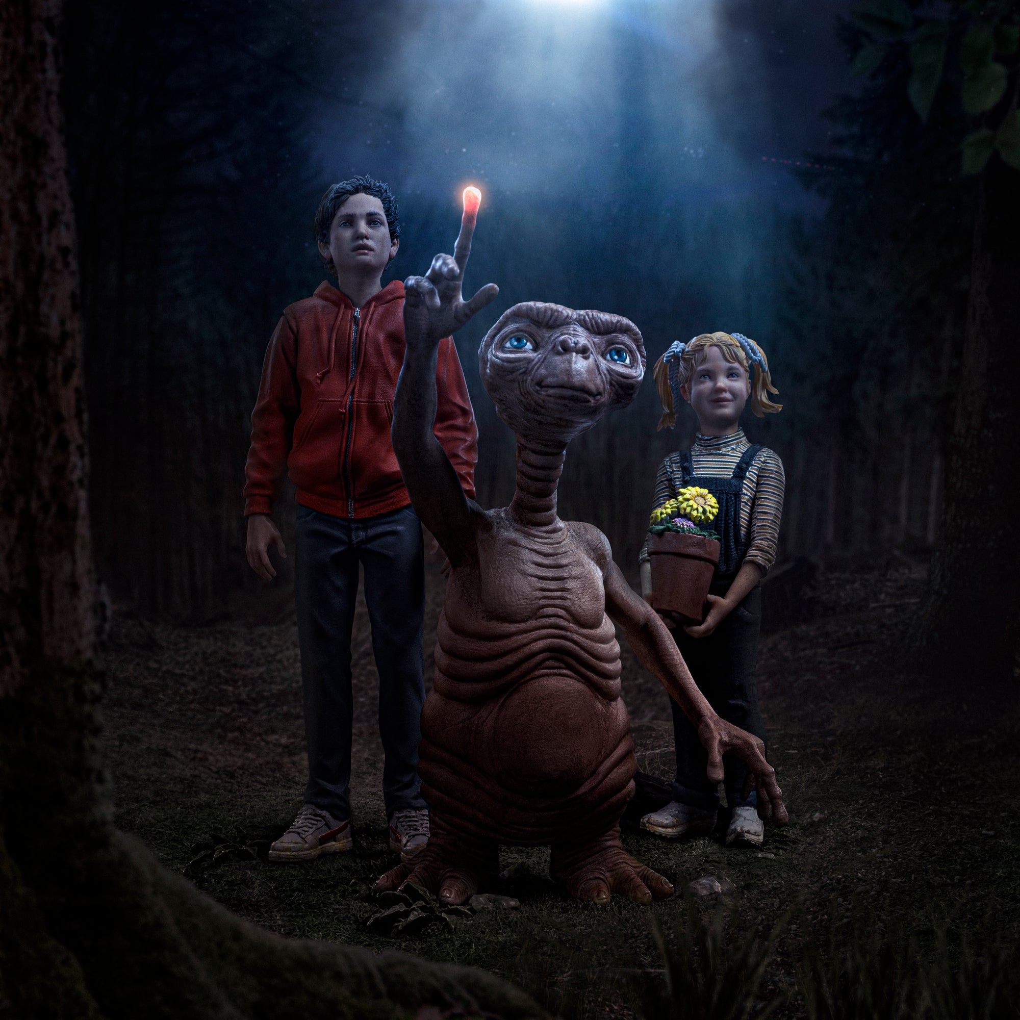 E.T., Elliot And Gertie - E.T. the Extra-Terrestrial - Deluxe Art Scale 1/10