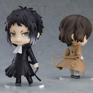 Ryunosuke Akutagawa Nendoroid featuring an intrepid smiling face plate, posed with Osamu Dazai (sold separately).