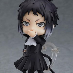 Ryunosuke Akutagawa Nendoroid recreating his iconic hand-to-mouth pose with a serious expression.