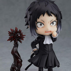 Ryunosuke Akutagawa Nendoroid posed with the Rashomon Early Blooming Sakura ability effect part.