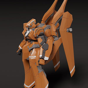 Rear-angled view of the KG-6 Sleipnir highlighting the large vertical wing-like leg stabilizers.