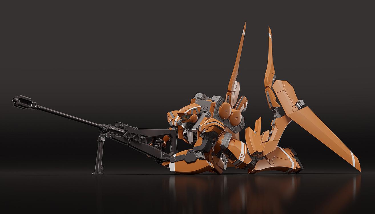 Sleipnir model kit in a prone sniper position using the long rifle with a deployed bipod.