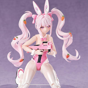 Kneeling Alice action figure featuring the angry face plate and holding her pink submachine gun.