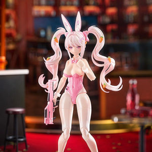 Articulated Alice bunny figure holding her signature pink submachine gun accessory in a combat-ready pose.
