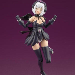 Playful pose of Lumitea ReACT-A with winking closed-eye expression and raised fists in Normal Mode.