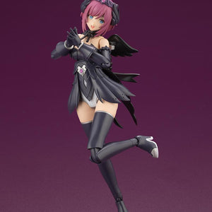 Lumitea ReACT-A assembled with bonus deep pink hair parts posing happily with hands clasped in front.
