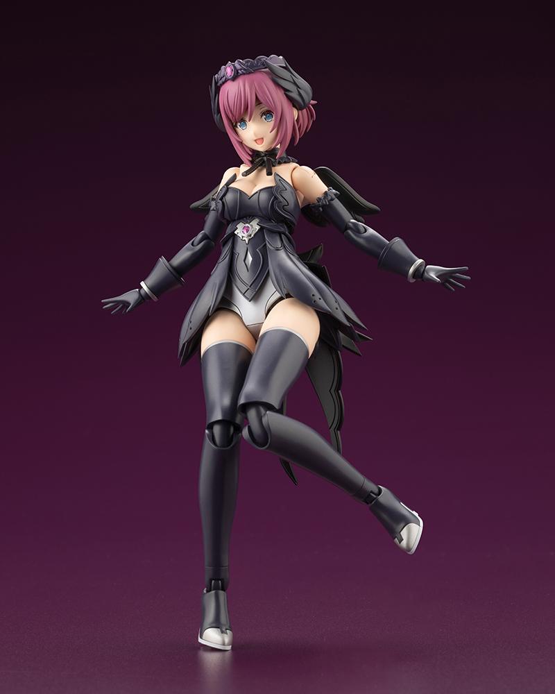 Dynamic floating pose of Lumitea ReACT-A featuring magenta hair parts and open welcoming hands.
