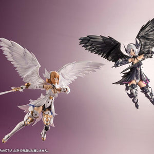 Mid-air confrontation between the black-winged Lumitea ReACT-A and the white-winged original Lumitea model kit.