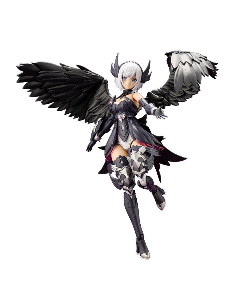 Lumitea ReACT-A in Wilize Mode with large black wings outstretched, isolated against a plain white background.