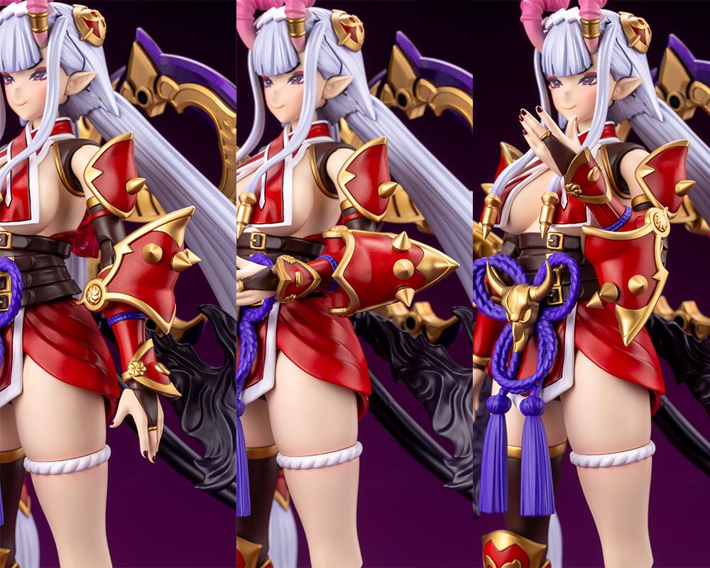 Three-panel detail shot demonstrating shoulder, arm armor, and sleeve interchangeability