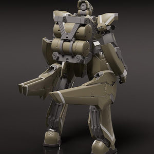 Rear view of the Areion model kit focusing on the battery pack units and leg thruster assembly.