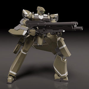 The KG-7 Areion model kit in a wide-legged firing pose equipped with the 203mm grenade rifle.