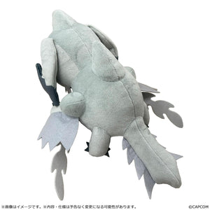 Rear view of the Arkveld chibi plush showcasing the armored tail and wing-arm tendrils based on the flagship monster.