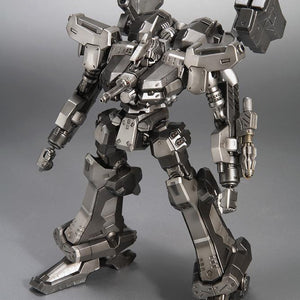 High-angle three-quarter front studio shot of the Crest CR-C90U3 model kit, emphasizing the intricate detailing on the chest armor piece and head sensors.