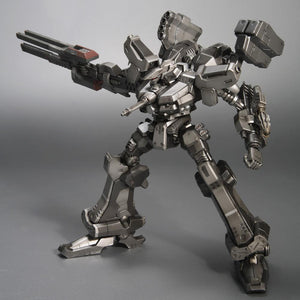 Mid-shot action pose of the 1/72 scale bipedal Crest CR-C90U3 mecha replica, recreating its iconic look from the Armored Core Last Raven opening cinematic.