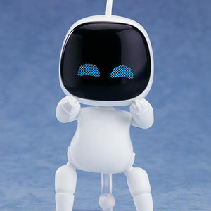 Astro Bot Nendoroid Surprise Normal Bot blushing version figure featuring an all-white body and embarrassed squinting digital eyes.