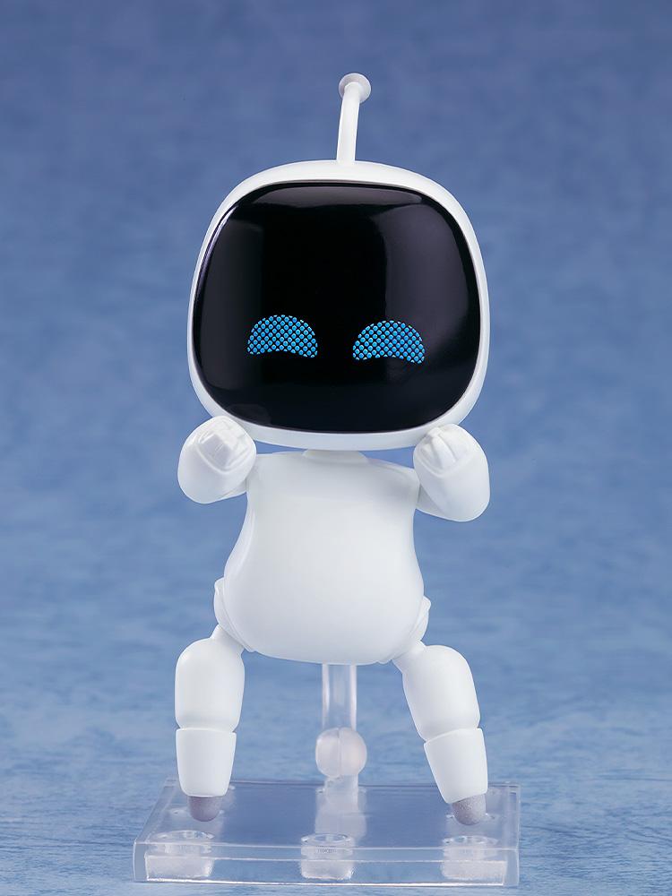 Astro Bot Nendoroid Surprise Normal Bot blushing version figure featuring an all-white body and embarrassed squinting digital eyes.