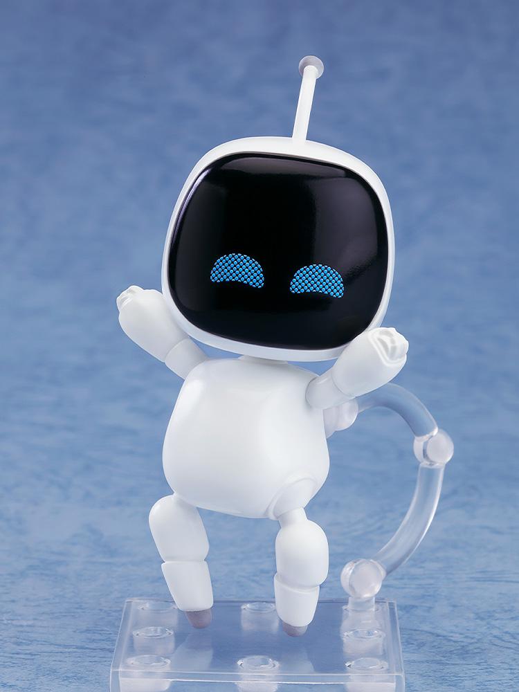 Astro Bot Nendoroid Surprise Normal Bot Hooray version figure with its arms raised high in a celebratory, joyful pose.