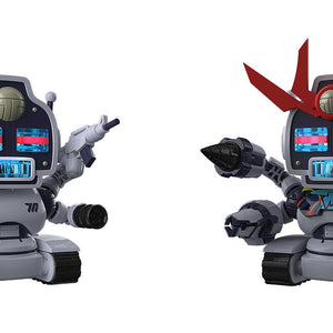 Comparison image showing the standard Avant-Garde-kun model next to the upgraded Mk.2 version with red head fins and drill arms.