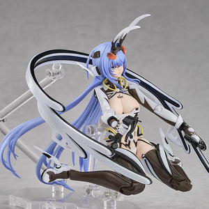 Side profile view of the articulated New Jersey figure positioned inside the floating cockpit control system system rig on its clear base.