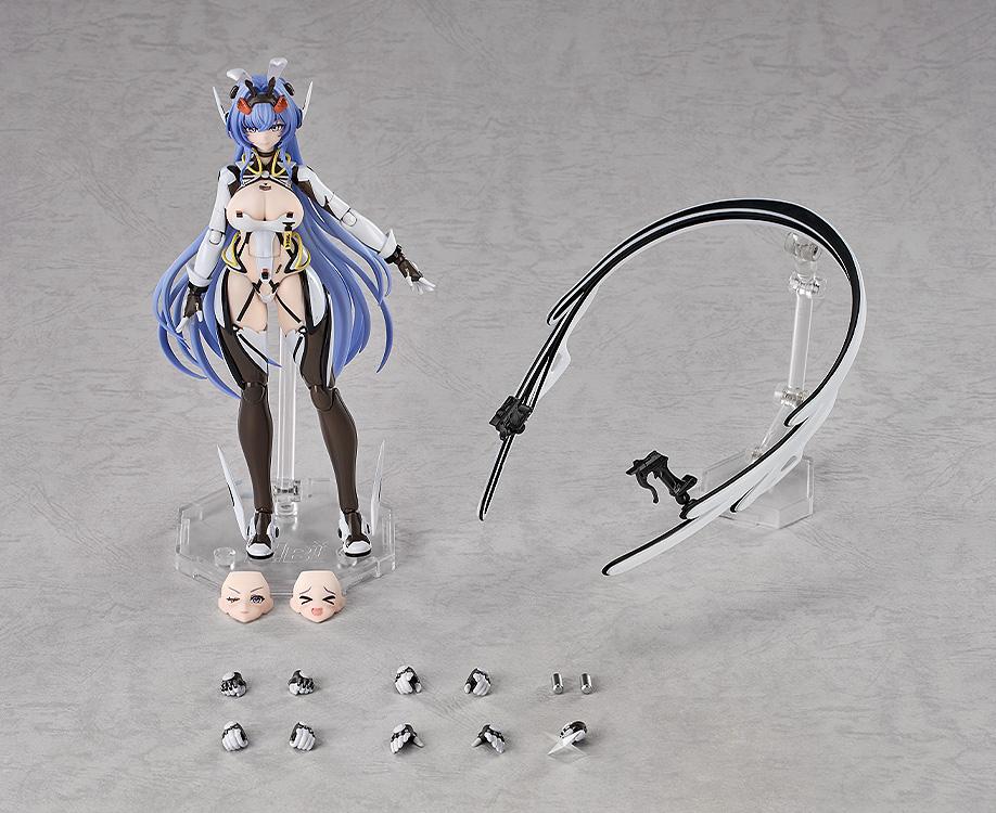 Product overview displaying the complete box contents of the New Jersey Hyper Body set, including the main figure, cockpit system rig, extra face plates, and alternate hands.