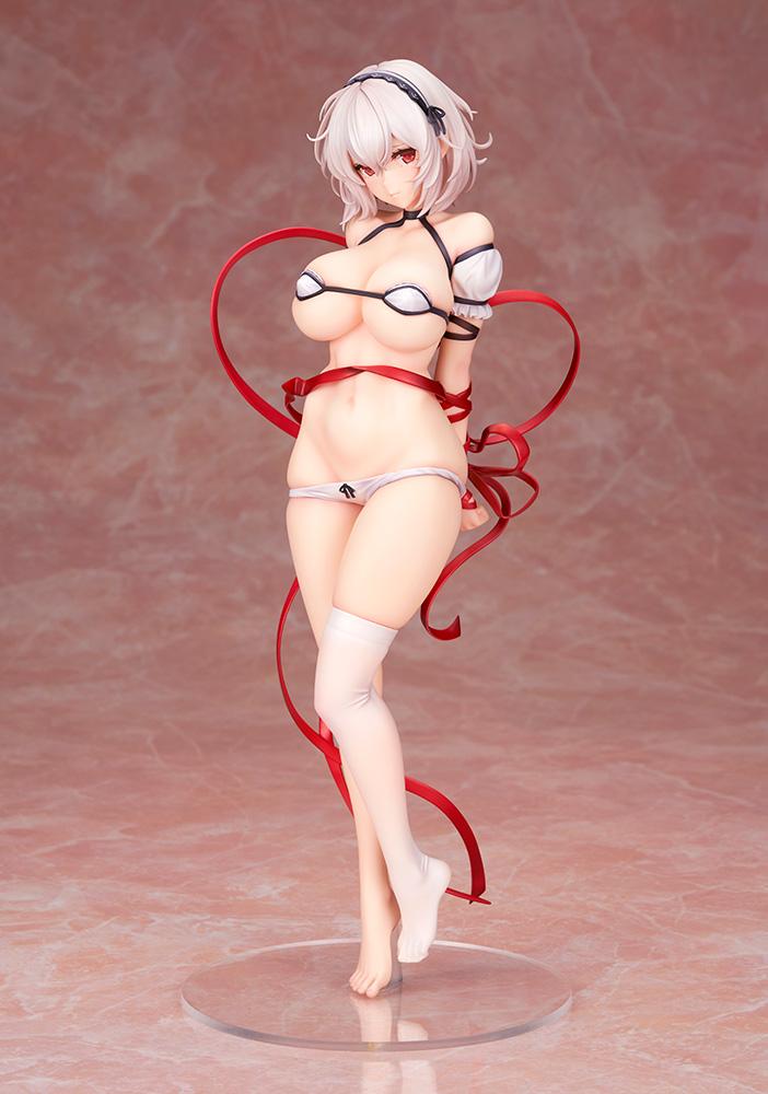 Frontal view of the Sirius scale figure based on the dakimakura illustration, showing the character with a shy expression.