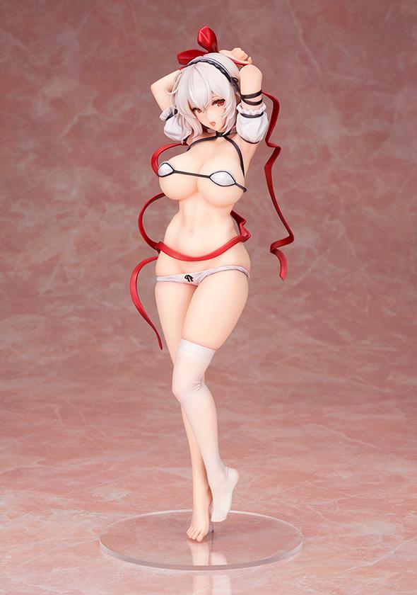 Full front view of the Sirius figure Pose B, featuring her hands held over her head and an open-mouthed expression.