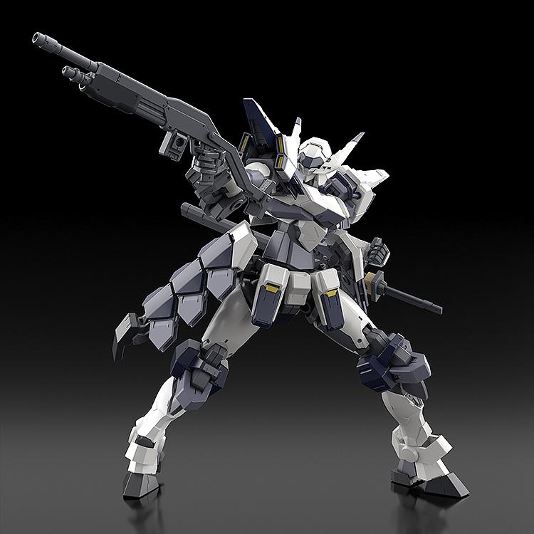 Azure Raven model kit in a dynamic firing pose with the Boxer II 76mm Shot Cannon.