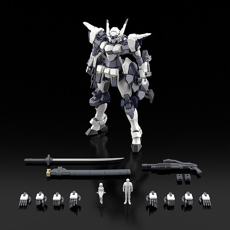 Full overview of the Azure Raven kit contents including Type 10 blade, Boxer II shot cannon, and mini-figures.