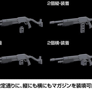 Close-up view of the universal hardpoints on the Azure Raven's shoulders and forearms for weapon attachment.