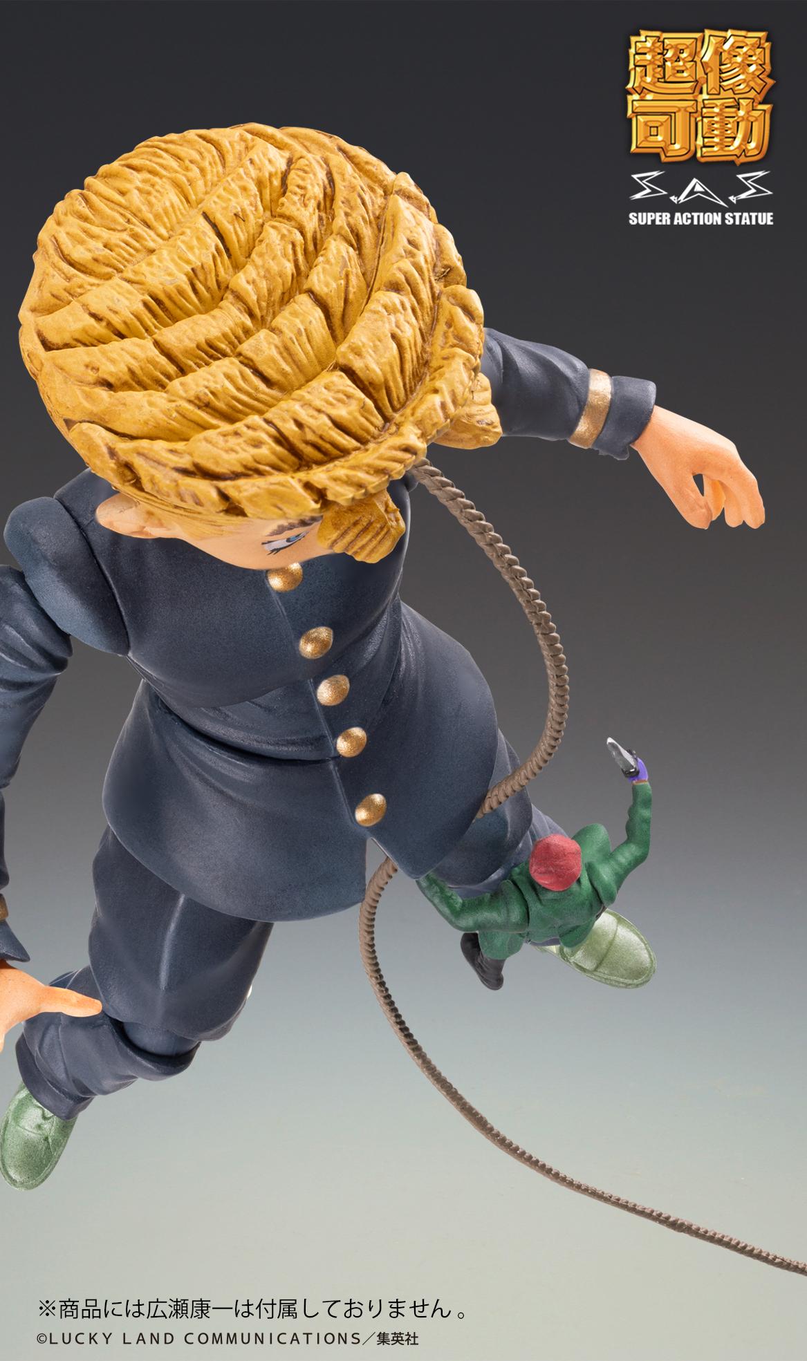 Close-up top-down view of a Bad Company soldier accessory attached to a rope climbing up Keicho Nijimura's uniform.
