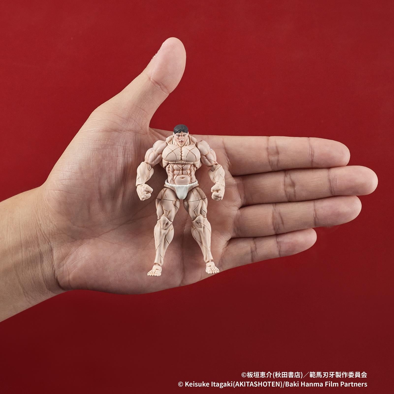 Size comparison of the 2.75-inch Kaoru Hanayama figure held in a hand.