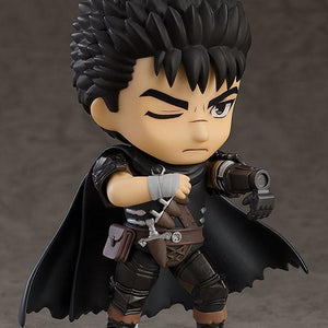 Berserk Guts Nendoroid figure featuring combat shouting expression holding his massive Dragon Slayer sword in a battle stance