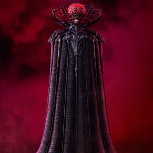 Full-length promotional display of the Berserk Pop Up Parade SP Void figure floating beneath an eclipse in a crimson sky.