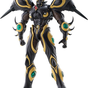 Front full-body view of the figma Gigantic Dark action figure featuring black and gold bio-armor with green translucent orbs.