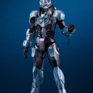 Full-body studio shot of the Bio-Booster Armor Guyver x Titanomachia Gale Hound model kit in a standing hero pose.