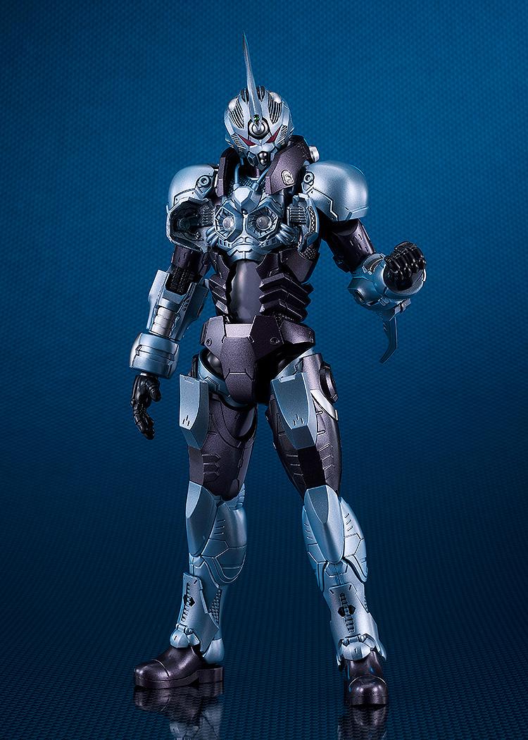 Full-body studio shot of the Bio-Booster Armor Guyver x Titanomachia Gale Hound model kit in a standing hero pose.