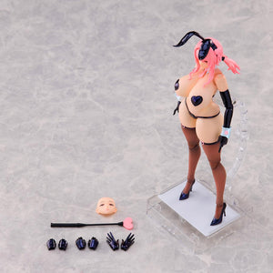 Complete set for Reverse Bunny Nicole including the 17cm figure, stand, heart whip, interchangeable hands, and extra face part.