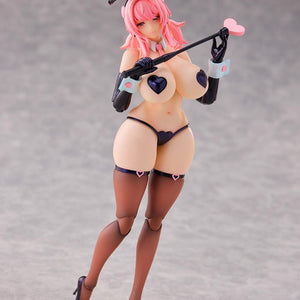 BISHOUCRAFT 1/12 scale Reverse Bunny Nicole action figure standing in a classic pose holding her heart whip accessory.
