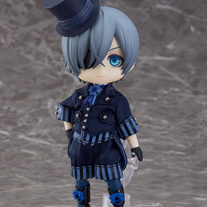 Good Smile Company Black Butler: Book of the Atlantic Ciel Phantomhive Nendoroid Doll reissue figure standing on magnetic base with top hat.
