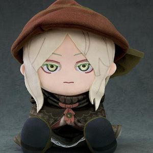 A 6.7-inch tall sitting plushie of The Doll from Bloodborne, showcasing the super soft polyester material and detailed Victorian-style outfit.