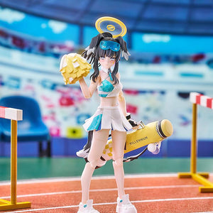 Serious expression Hibiki carrying her Fancy Light mortar equipment across a stadium running track diorama.