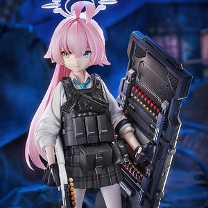 Close-up of Hoshino from Blue Archive in her battle gear, showing her composed expression and tactical vest.