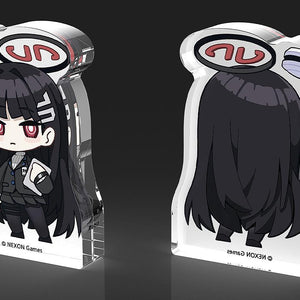 Front and back view of the Rio acrylic stand accessory included with the Avant-Garde-kun model kit.
