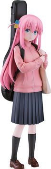 Full front view of Hitori Gotoh 1/7 scale figure wearing her signature pink tracksuit and carrying a guitar case.