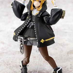 Close-up of Bridget featuring a smiling face plate and signature black nun-inspired headpiece from the Guilty Gear -Strive- model line.