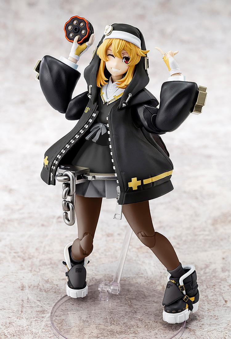 Close-up of Bridget featuring a smiling face plate and signature black nun-inspired headpiece from the Guilty Gear -Strive- model line.