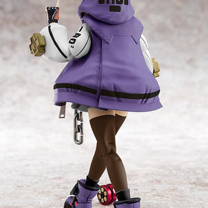Rear view of the Bridget Purple Color Ver. model kit detailing the large 'BRO' text on the back of the purple hoodie.