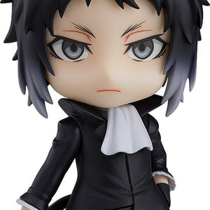 Nendoroid Ryunosuke Akutagawa figure from Bungo Stray Dogs featuring his signature black coat and cravat.