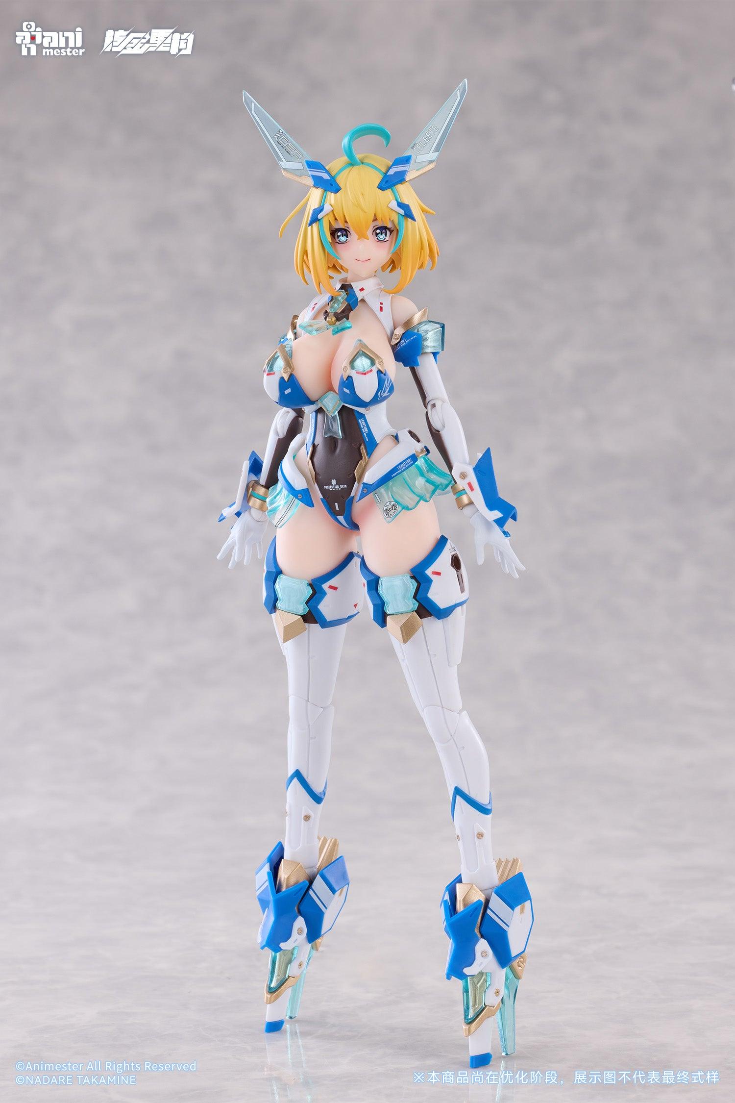 Full front view of Animester Bunny Suit Planning Sophia F. Shirring Celeste Bunny Ver. action figure in base armor suit.